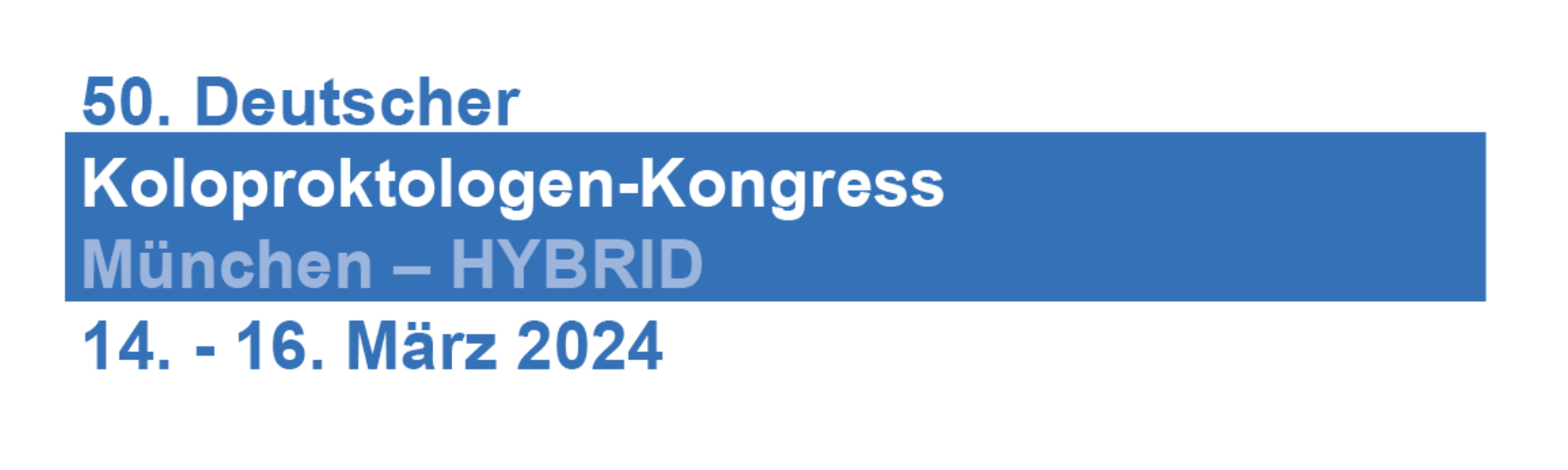 50. Deutscher Koloproktologen Kongress, 14-16 March 2024, Munich